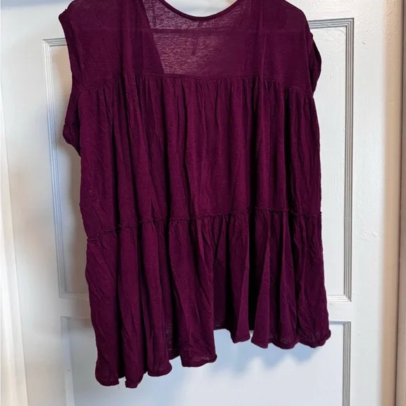 Free People Deep Purple Blouse - Picture 3 of 5